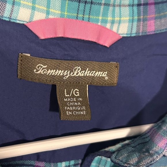 Tommy Bahama Women Plaid Roll Tab Long Sleeve Button Down Shirt Size Large. EUC. - Picture 4 of 6